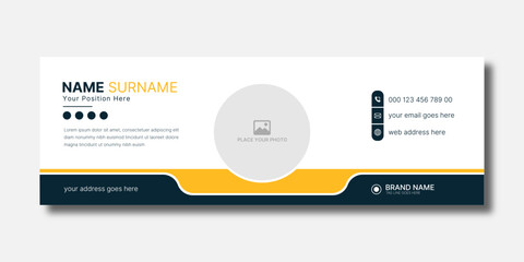 Creative modern email signature design, minimalist email footer template