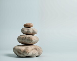 Smooth Pebbles Stacked in a Harmonious Arrangement on a Surface