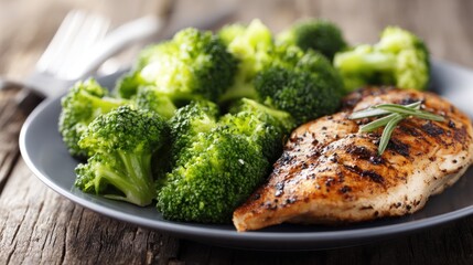Grilled chicken breast with broccoli