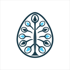 Stylized Seed Life Cycle, Fertility Concept Fertility Monitor A stylized seed with life cycle curves