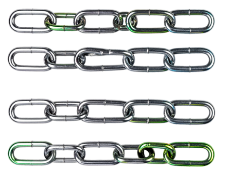 Interlocked metal chains abstract grid pattern in metallic silver on black