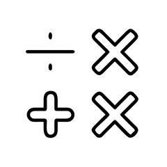 Obraz premium Math Symbols: A modern, minimalist depiction of basic math symbols, ideal for educational and design purposes. 