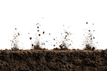 Abstract image of dirt with bursts of small particles erupting