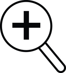 Fototapeta premium Magnifier icon representing zoom, search or exploration tool with transparent background