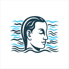 Calm Mind: Head Profile with Ocean Waves Virtual Therapy A head profile with peaceful waves