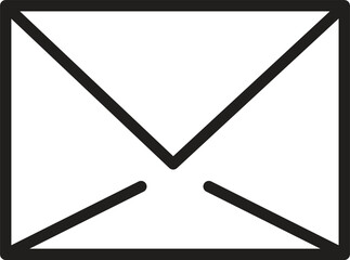 Closed envelope icon representing email message, inbox or mailing system with transparent background