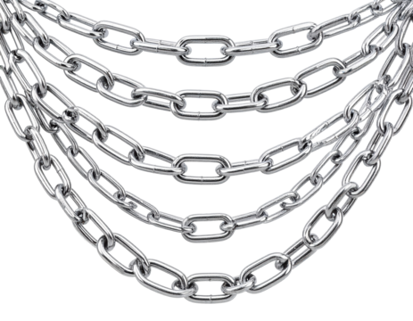 Shiny metal chains isolated on white background for design and illustration