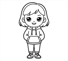 Cute Bob-Haired Chibi Girl Character