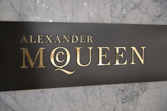 Shanghai,China-June 14th 2025: Alexander McQueen company brand logo 