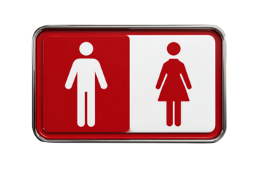 Restroom or toilet sign for male and female isolated on transparent background.