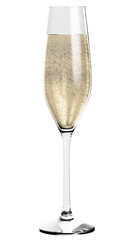 champagne glass isolated on white