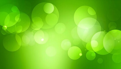 Obraz premium Lush Green Abstract Bokeh Background with Circular Light Effects and Soft Gradient