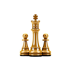 Chess king piece isolated on white background
