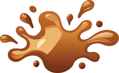 Metallic Bronze Splash Vector on transparent.
