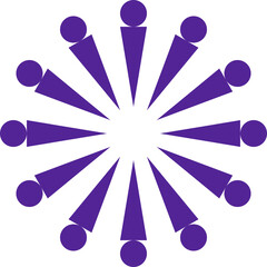 Abstract circular vector illustration of a business team concept with balanced sphere molecule symbols