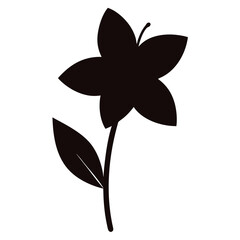 vector black silhouette of a flower