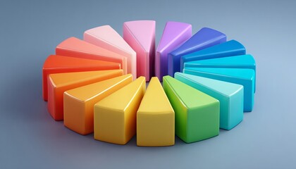 Obraz premium Grafico a torta 3D colorato e vibrante