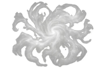 Obraz premium Swirling galaxy with white clouds of gas and dust rotating in the vast expanse of outer space, on transparent background