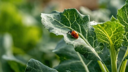 Ladybug on a leafy plant