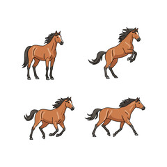 Cute Cartoon Unicorns in Pastel Colors