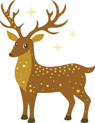 Reindeer Ornament Glitter Shine Vector Art.