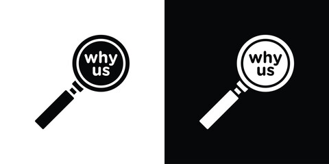 Why us icon Pixel perfect vector graphics. Symbol, logo illustration.
