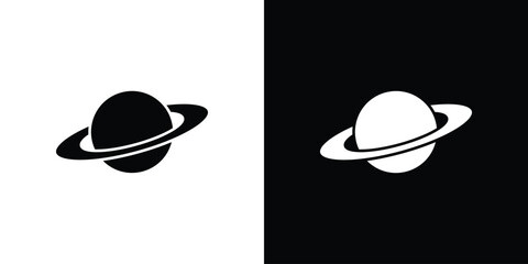 Saturn planet icon Pixel perfect vector graphics. Symbol, logo illustration.