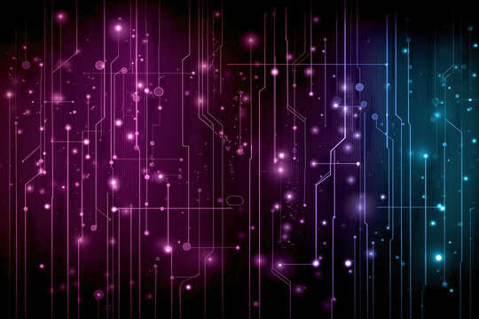 Futuristic Glowing Circuit Board Background with Purple and Gold Lights Technology Network
 - Powered by Adobe