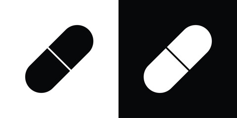 Pill capsule icon Pixel perfect vector graphics. Symbol, logo illustration.