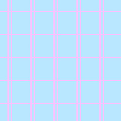 Seamless pastel plaid pattern with light blue background and thin pink lines. Minimalist, gentle, and trendy design for wrapping paper, fabric, notebooks, and digital stationery.