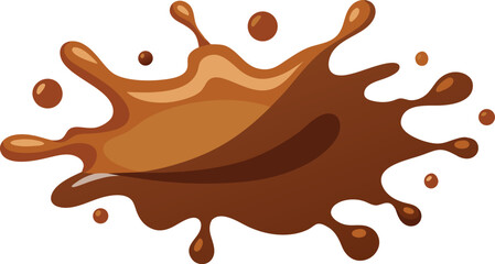 Smooth Chocolate Syrup Splash Vector Design.