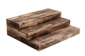 Rustic wooden steps