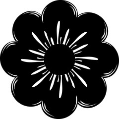 black and white flower