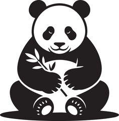 Adorable Panda Silhouette Vector Graphic A Cute and Playful Design for Wildlife and Conservation Themes