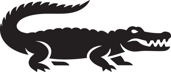 Alligator Alert A Sleek Silhouette of an Alligator Lurking in the Swamps of the Deep South