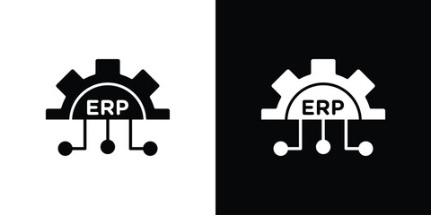 ERP system icon Pixel perfect vector graphics. Symbol, logo illustration.