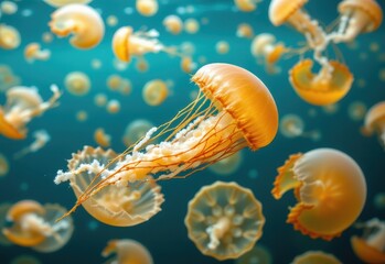 jellyfish blooms disrupt commercial fishing by damaging nets and reducing fish catches which negatively impacts food supply and the economic stability of fishing industries.