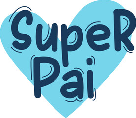 Father's Day (Dia dos pais) 3D Icon with Heart and Bold Letters