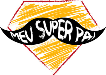 Father's Day (Dia dos pais) 3D Icon with Heart and Bold Letters