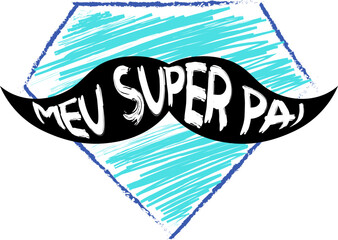 Father's Day (Dia dos pais) 3D Icon with Heart and Bold Letters