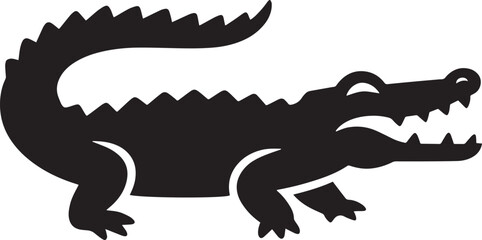 Crocodile Charm A Striking Silhouette of a Crocodile Swimming in the Murky Waters of the Nile