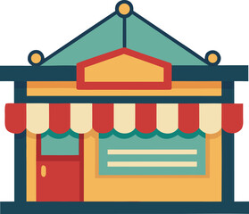 Obraz premium Vintage Style Single Store Icon Design.