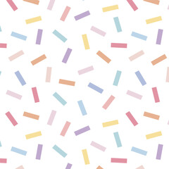 Colorful Rectangular Confetti on White Surface background