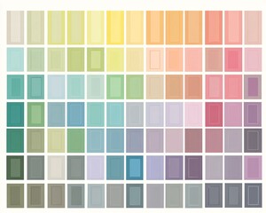 Campione di colori pastello digitali: tavolozza organizzata