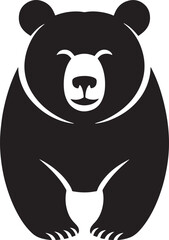 Detailed Bear Silhouette Vector Illustration with Bold Black Lines and Transparent Background for Versatile Design