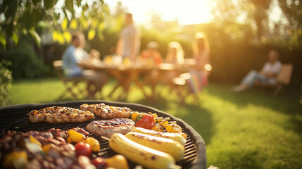 Labor Day Celebration Concept with Workers and BBQ