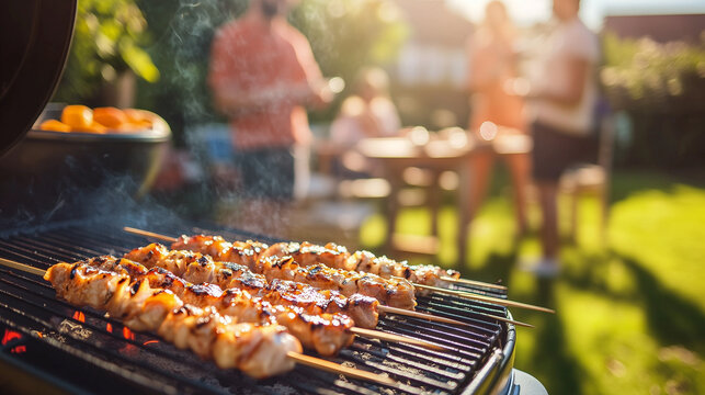 Labor Day Celebration Concept with Workers and BBQ