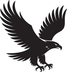 Dynamic Eagle Silhouette Vector Illustration for Sports Teams and Aviation-Related Designs