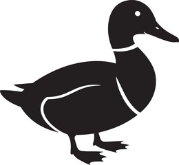 Elegant Duck Silhouette Vector Illustration for Wildlife Conservation and Nature-Themed Designs