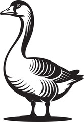 Elegant Goose Vector Illustration A Graceful Silhouette of a Waterfowl for Creative Use